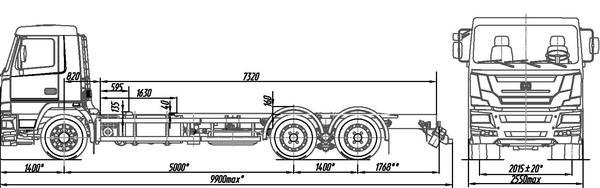 Размеры Бортовой автомобиль с КМУ